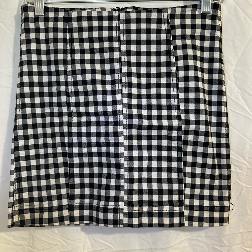 Free People Black and White Checkered Skirt
